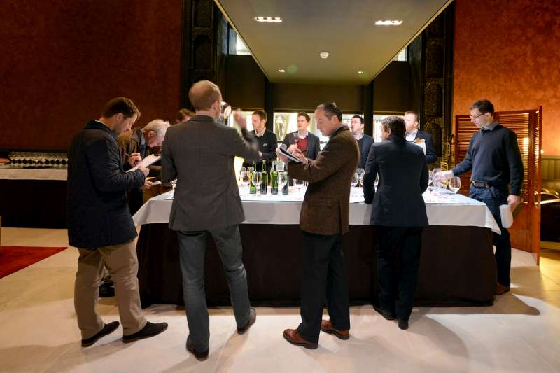 The team tasting at Cos d'Estournel